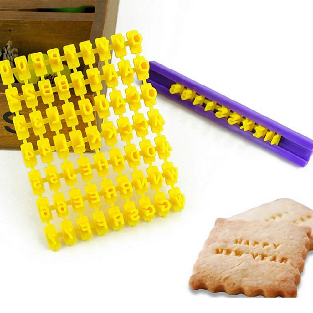 

New Kitchen Baking Cake Moulds Cookie Mould English Alphanumeric Seal Cookies Mold Printing Stamps Baking Tools Biscuit Tools