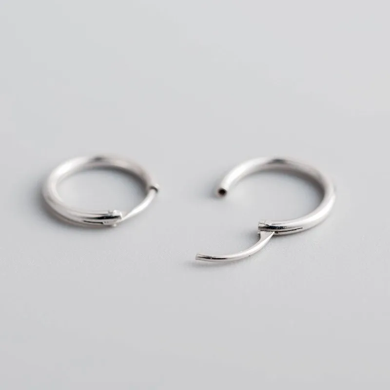 Серьги-кольца настоящий чистый 925 пробы серебряные серьги много размеров гладкая поверхность для мальчика или девочки мужчина женщина