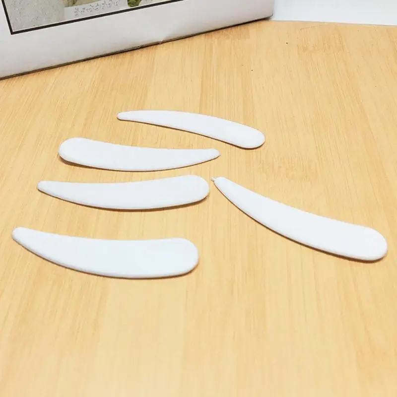 50pcs/set Practical Mini Cosmetic Spatula Scoop Disposable Mask White