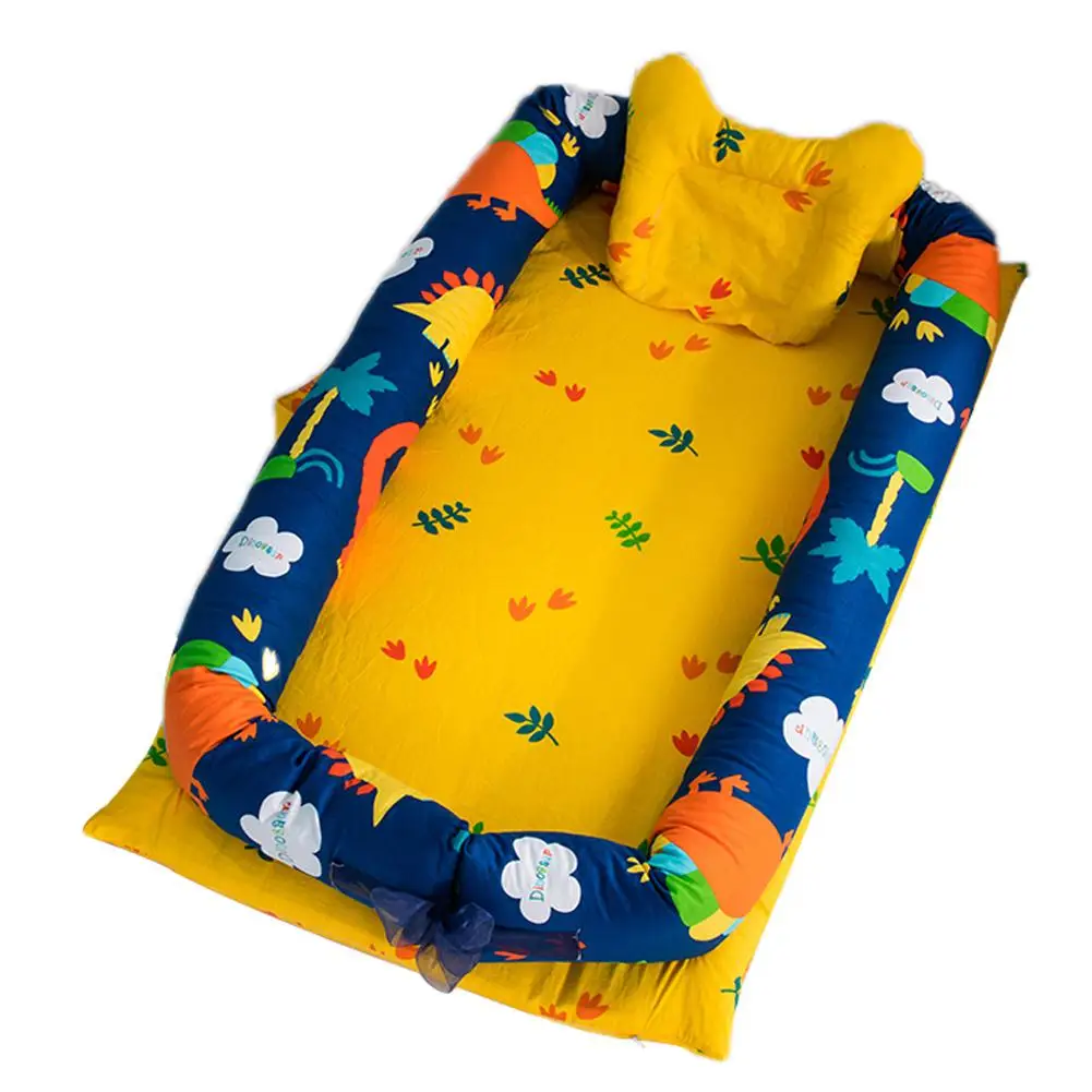 Kidlove Младенческая Милая Съемная имитирующая гнездо для сна детская портативная подушка для путешествий комплект для кровати Съемная Моющаяся - Цвет: Dinosaur Paradise