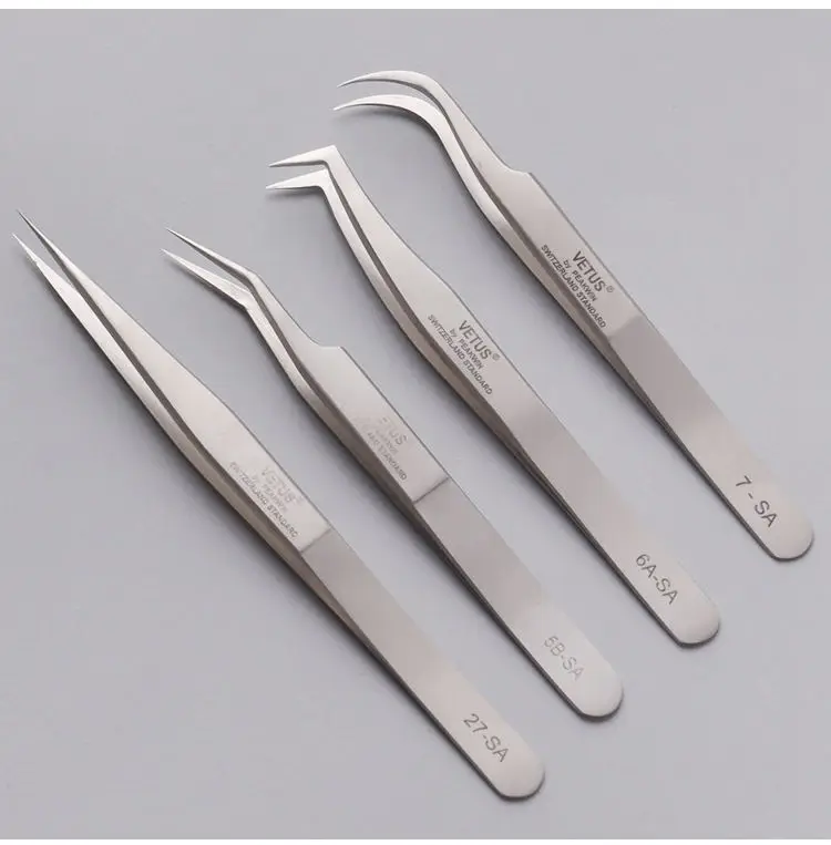 Profissional Tweezers Mink Eyelashes Individual For Eyelash Extension Tweezer Lashes Pinzas Cejas Eyebrows Stainless Pincet Tool