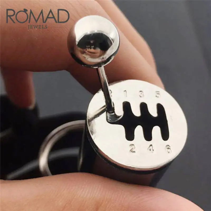 

ROMAD Car Gear Keychain Shift Knob Type Car Modified Key Ring Auto Metal Key Chain Keyring car-styling Multi color Jewelry Men