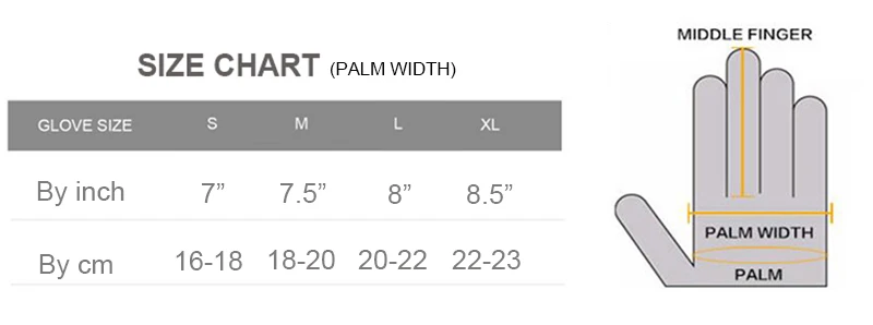 Ski Glove Size Chart