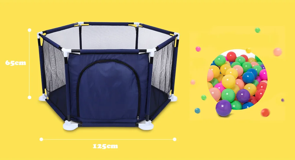 Новый поднял Чистая Пряжа шестигранный мяч бассейн с игровой корзиной забор Playyard дети игрушки Палатки Крытый открытый детский манеж