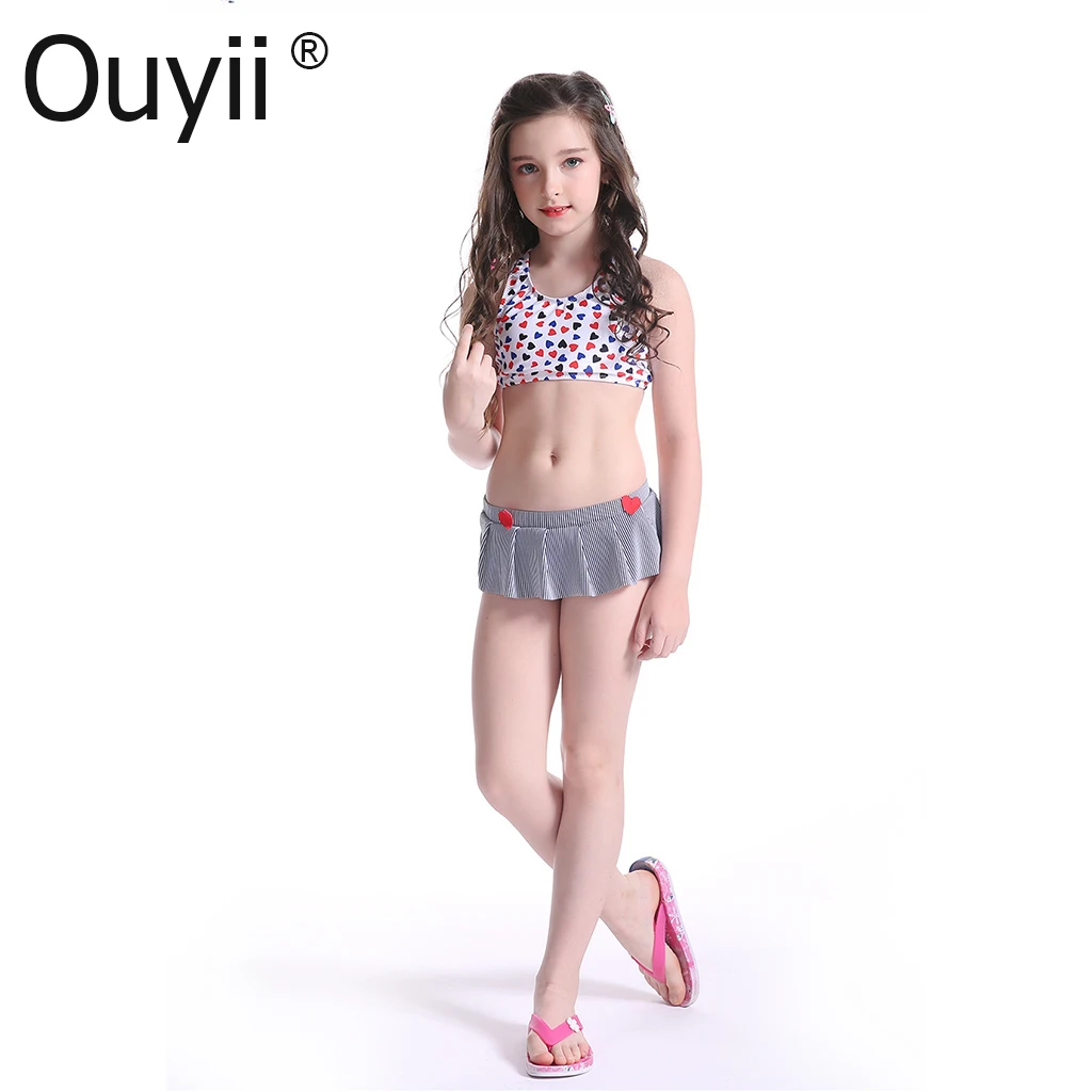 

Summer New Children's Bikini Split Swimsuit Cute Heart-shaped Skirt Swimsuit 2019 Girls Swimwear Fashion Bikini