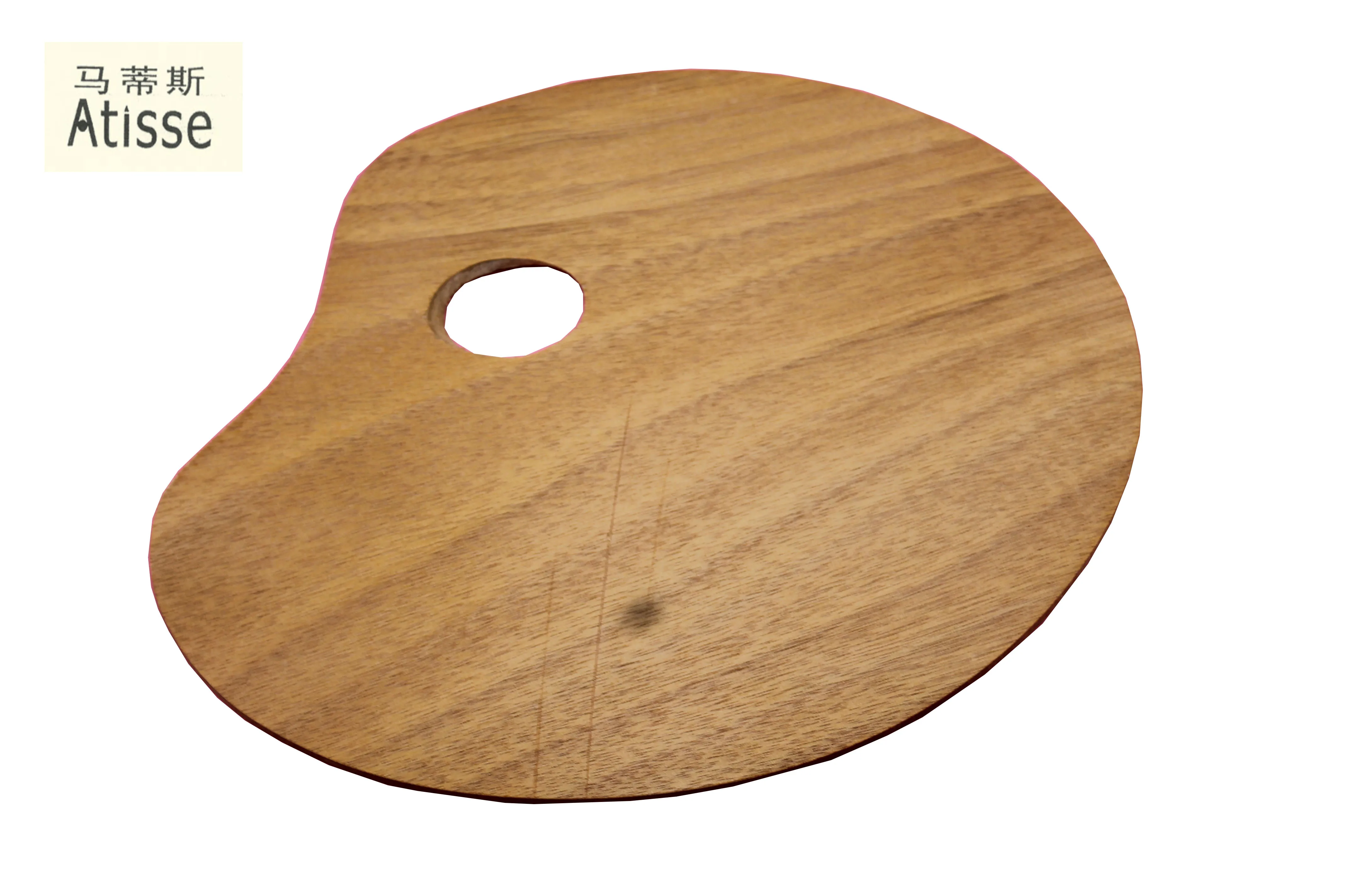 1Pcs Wooden Oval Oil Painting Palette Professional Oil Paint Drawing