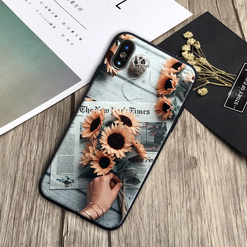Funda de teléfono de diseño único de lujo de girasol amarillo de belleza para iPhone 8 7 6 6 S Plus X Xs Xr XSMax 5 5S SE funda Funda de teléfono de diseño único de lujo de girasol amarillo de belleza para iPhone 8 7 6 6 S Plus X Xs Xr XSMax 5 5S SE funda