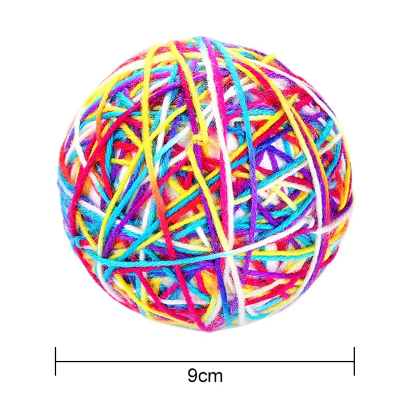 Домашнее животное кошка Роллинг шарового игрушки для домашних животных кошка игрушка сизаль мяч из пестрой клубки ниток, котята Когтеточка в форме шара игрушки для занятий спортом