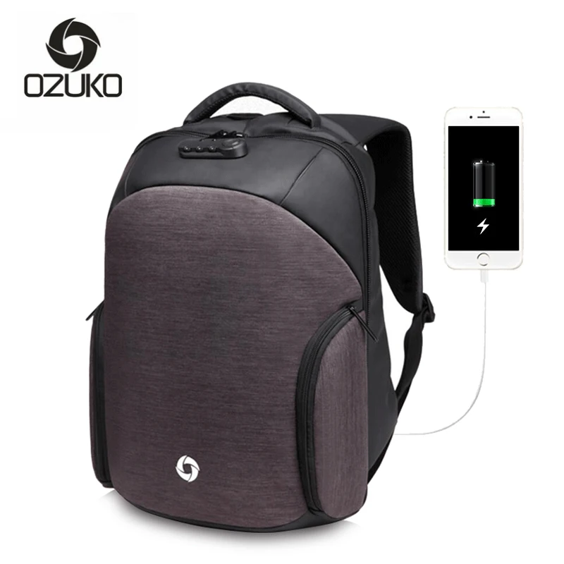 Men Backpacks USB Charge Computer Backpack Password Lock 15.6Inch Laptop Bags Casual Three-dimensional Anti-theft | Багаж и сумки