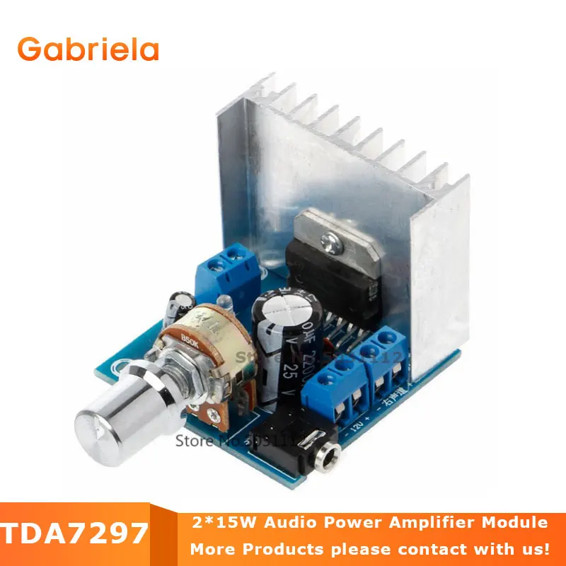 

TDA7297 Dual-Channel AC/DC 12V Digital Audio Amplifier Board 2*15W Audio Power Amplifier Module Stereo DIY Sound Amplify System