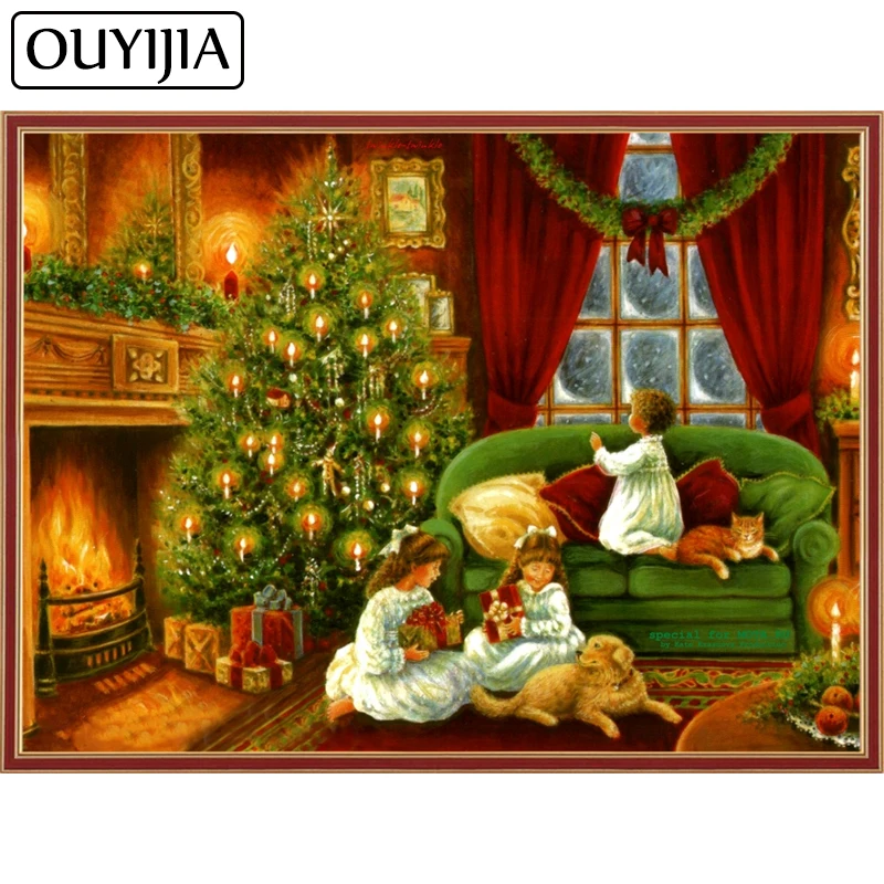 OUYIJIA Санта-Клаус 5D DIY мультфильм алмазная живопись Вышивка Алмазная вышивка