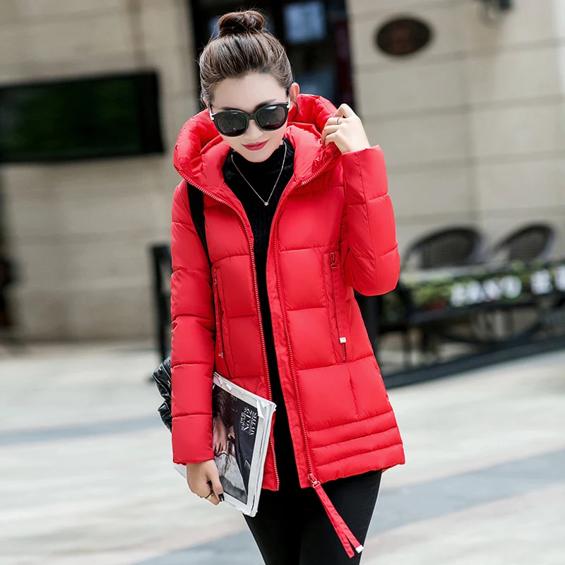 

2019 Winter Jacket New Fashion Women Down jacket Slim Large size Hooded Jacket Students Women Thick Warm Cotton TOP SALE Y581