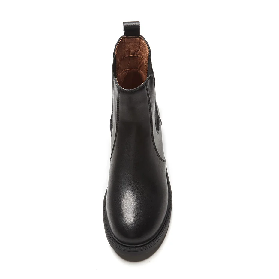 Noir En Cuir Suru D'hiver Black Bottines matte Chelsea Black Bottes Automne Femmes Véritable Ou OP80knw