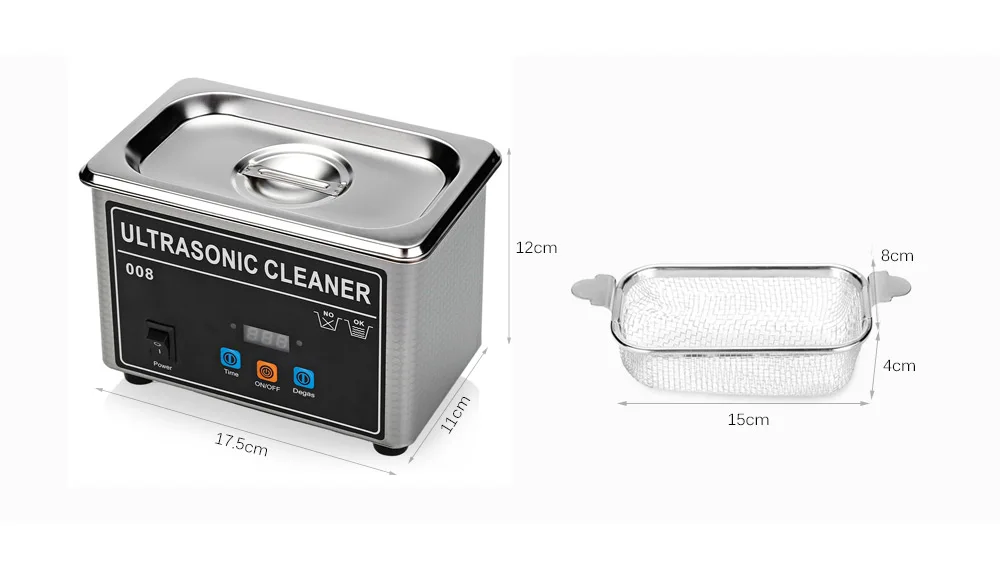 CJ - 008 0.7L Professional Ultrasonic Cleaner Machine Digital Timer for Home Use