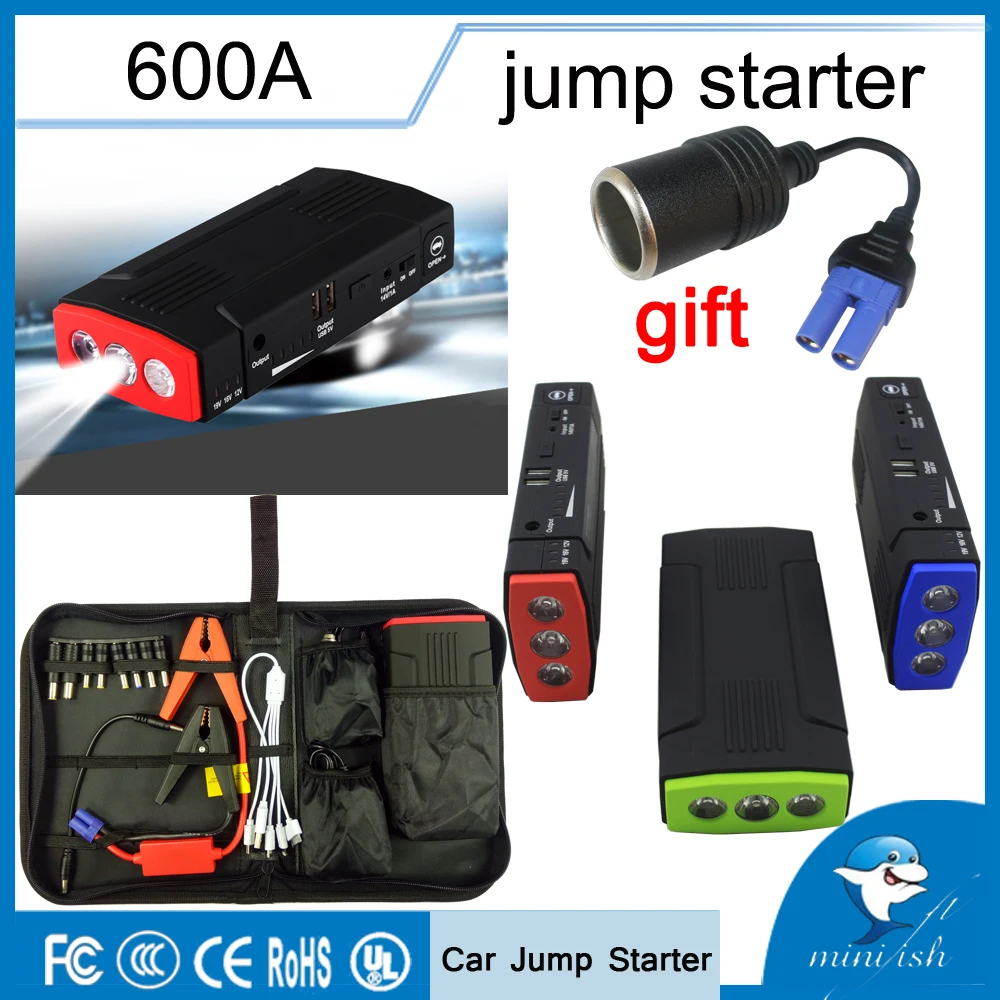 Online Cargador de batería portátil multifunción 600A para arranque de emergencia automático, cargador de motor, banco de potencia, arrancador de coche para batería de 12V