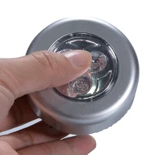 1pc 3 leds luz da noite luz de parede armário da cozinha armário iluminação adesivo toque lâmpada pequena armário da cozinha noite lâmpada(China)