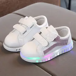 Детские кроссовки светящаяся обувь со светодиодами 2019 весна лето обувь для девочек дышащие детские туфли для мальчиков белые туфли Tenis Infantil