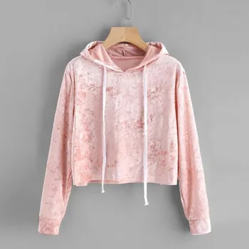 

2019 New High Quality Womens Cool Long Sleeve Hoodie Sweatshirt Jumper Hooded Pullover Tops Velvet Blouse Autumn Winter Tops