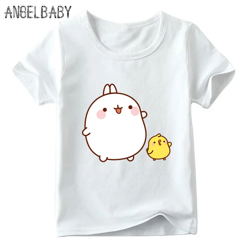 

2019 Kids Cartoon Molang and Piupiu Pattern Tshirt Baby Boys/Girls Summer T-shirt Cute Rabbit Molang Bunny Funny Clothes,HKP5217