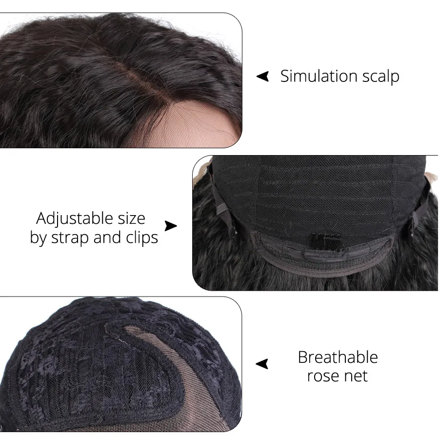 Alileader натуральные длинные кудрявые прямые волосы Yaki парики синтетические парики на кружеве для женщин черные волосы термостойкие 1B 2# цвет