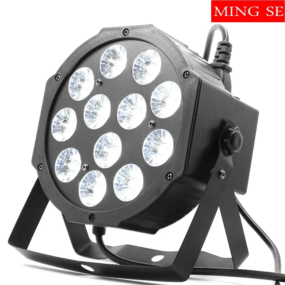 12 шт. 12 Вт светодиодные лампы 12x12 Вт светодиодные Par огни RGBW 4в1 плоский par led dmx512 дискотечные огни профессиональное сценическое dj оборудование