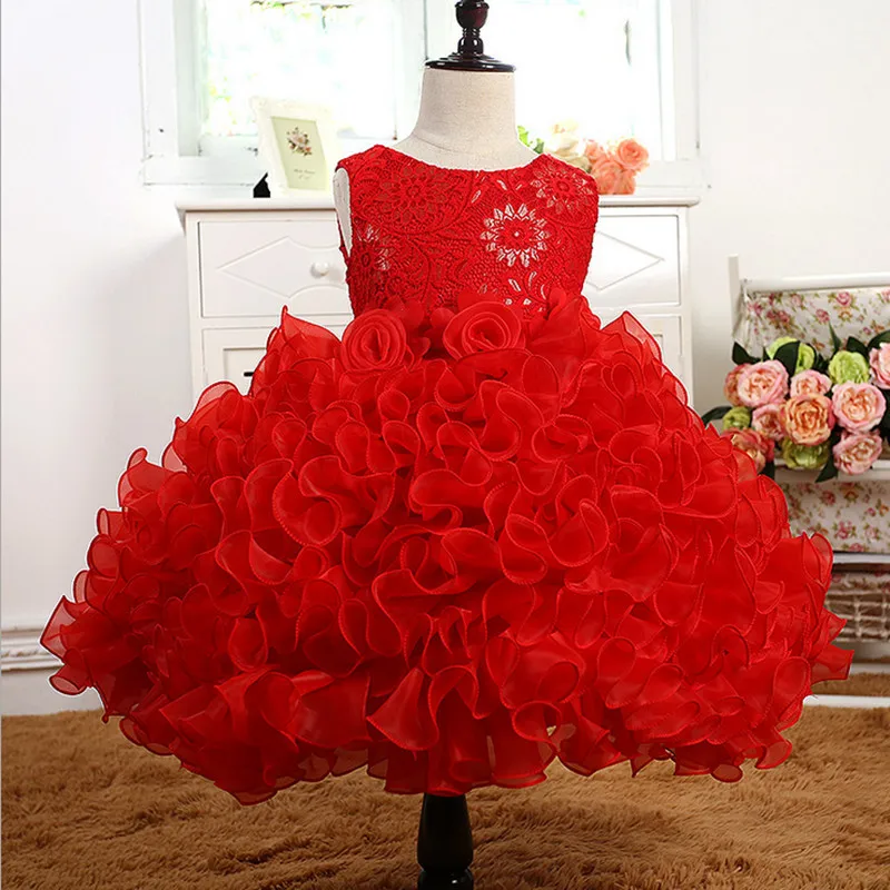 Новая официальная одежда для маленьких девочек платье с цветочным рисунком детские красные платья для выпускного вечера Одежда для девочек Вечерние Платья с цветочным рисунком для девочек Свадебное бальное платье