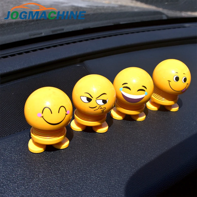 

Shaking Head Toys Car Ornaments Bobblehead Nod Dolls Cute Cartoon Funny Emoji Wobble Head Robot Lovely Car Dashboard Decor Auto