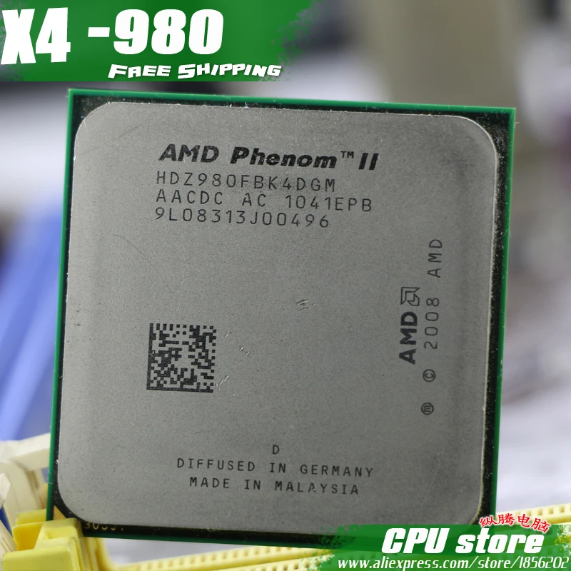 Процессор AMD Phenom II X4 980 cpu четырехъядерный(3,7 ГГц/6 м/125 Вт) Socket AM3 AM2+ 938 pin(Рабочая) распродажа 965