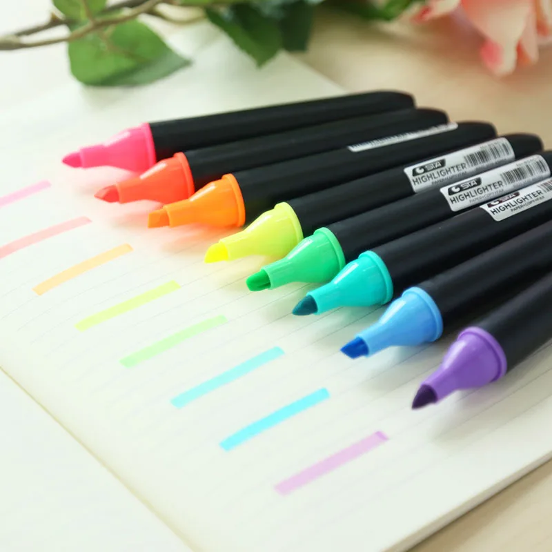 South Korea stationery color square highlighter creative candy color