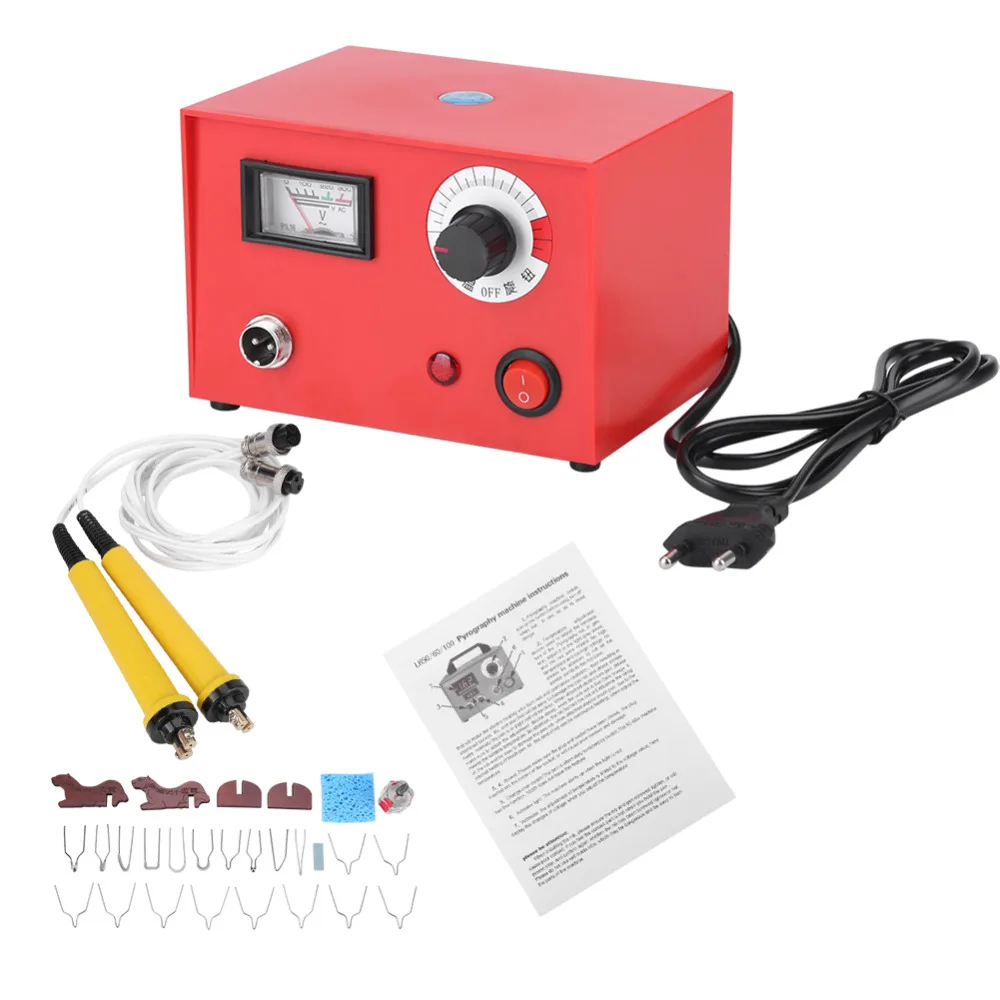 

50W AC 220 Digital Display Wood Burning Soldering Irons Crafts Tools Pyrography Pen Machine Kit Set EU Plug