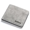 New Men Retro Frosted PU Wallet Two Folding Male Purse Credit Card Holder Solid Color Short Wallet purse and wallet 1