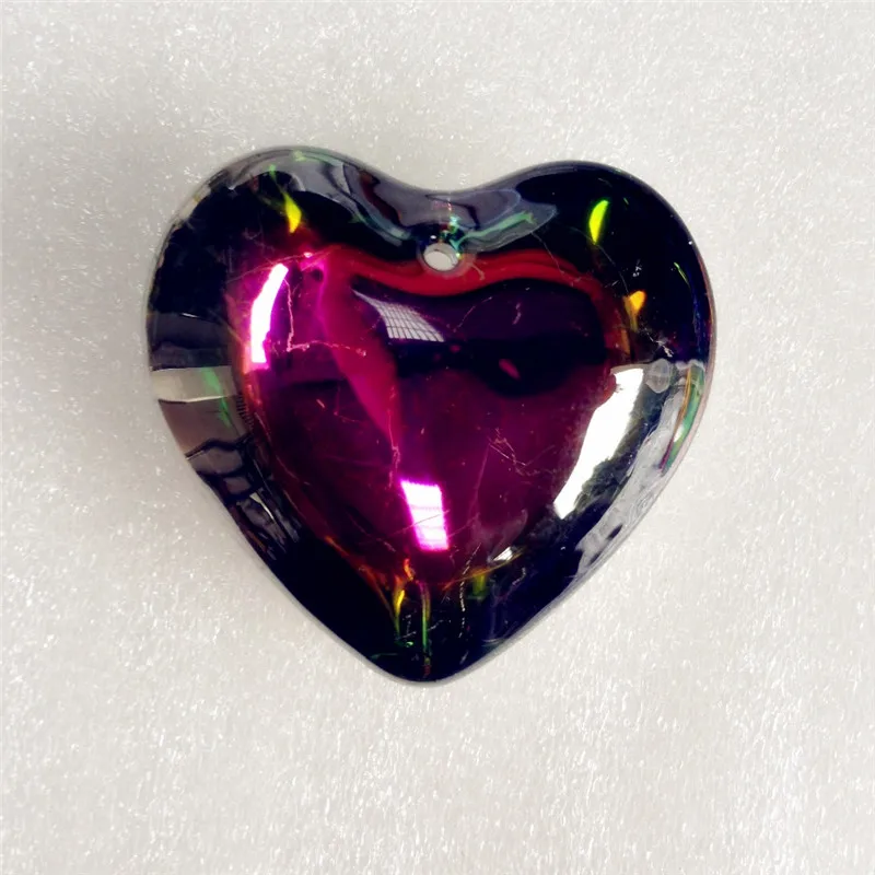 35 мм 20 шт Радужный цветной Кристалл бусины в форме сердца люстры Подвески стеклянные лампы Запчасти для украшения дома