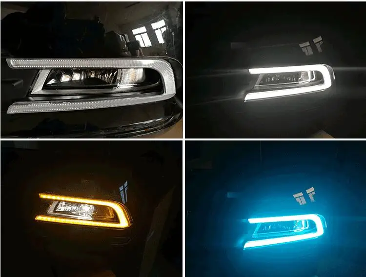 EOsuns led drl Дневной ходовой светильник для Volkswagen Passat b8 с движущимися желтыми поворотниками и синим ночным ходовым светильник