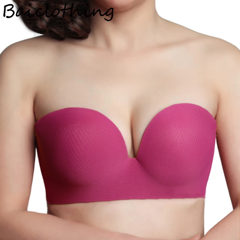 

BAICLOTHING Multi-way Women's Smooth Seamless 1/2 Half Cup Underwire Strapless Convertible Push Up Bra 34 36 38 40 42 44 B C D