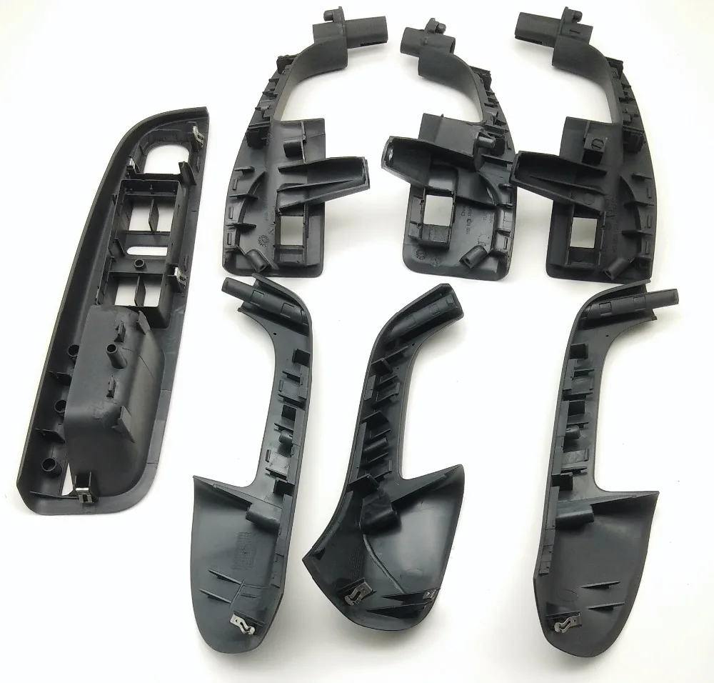 7PCS Black Interior Handle Door Grab window switch Bezel cover For VW Volkswagen Golf 5 GTi MK5 Jetta inner armrest 1K0 868 040B