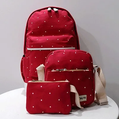 3 шт./компл. школьный рюкзак с принтом в горошек для девочек школьные сумки