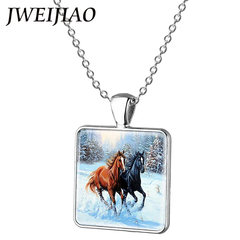 

JWEIJIAO Unique Unicorn Running Horse Necklace Elephant,Owl, monkey,Hedgehog Animal Pendant Necklace Jewelry E038
