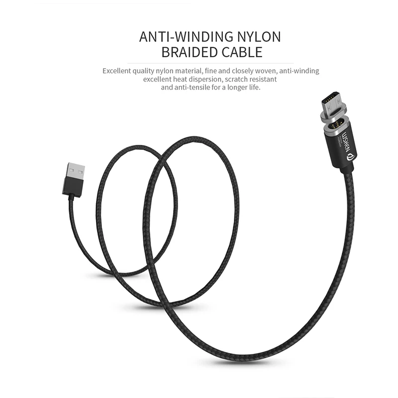 WSKEN Mini 2 Магнитный зарядный Micro USB кабель usb type C Магнитный кабель для iPhone QC 2,0 быстрое зарядное устройство USB C кабель провод USB-C