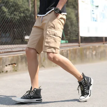 

Tooling shorts men 2019 summer casual Korean version of the trend loose straight men's five points pants solid color pants tide