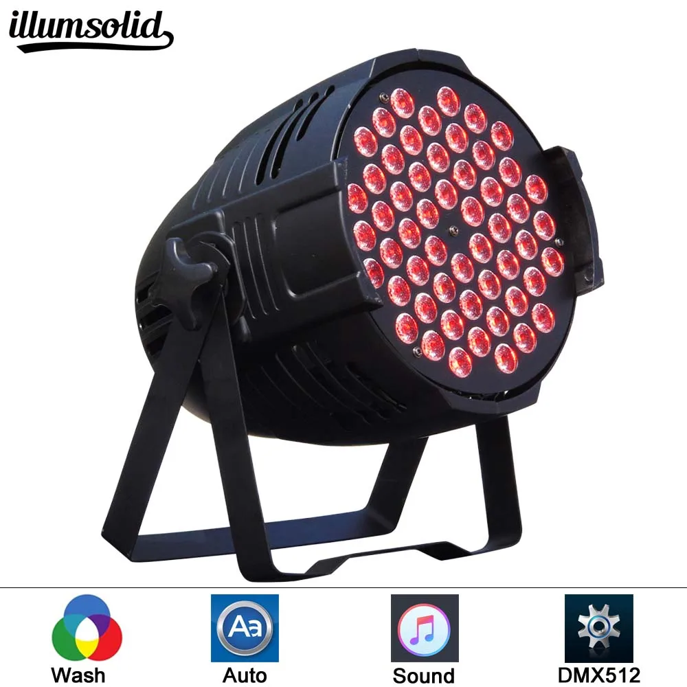 الألومنيوم LED الاسمية 54x3 W RGB 3in1 LED الاسمية يمكن الاسمية 64 led أضواء dj العارض غسل الإضاءة المرحلة الإضاءة