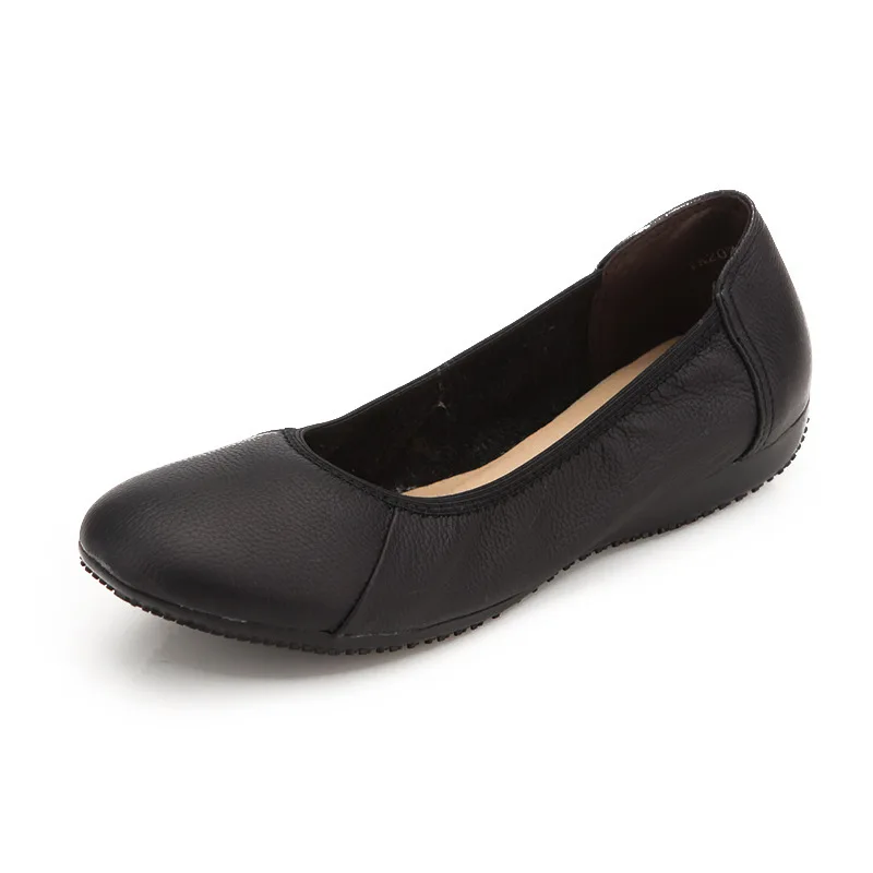 

ballet flats 2019 genuine leather flat shoes woman pointed toe casual work shoes women flats loafers size 34-42