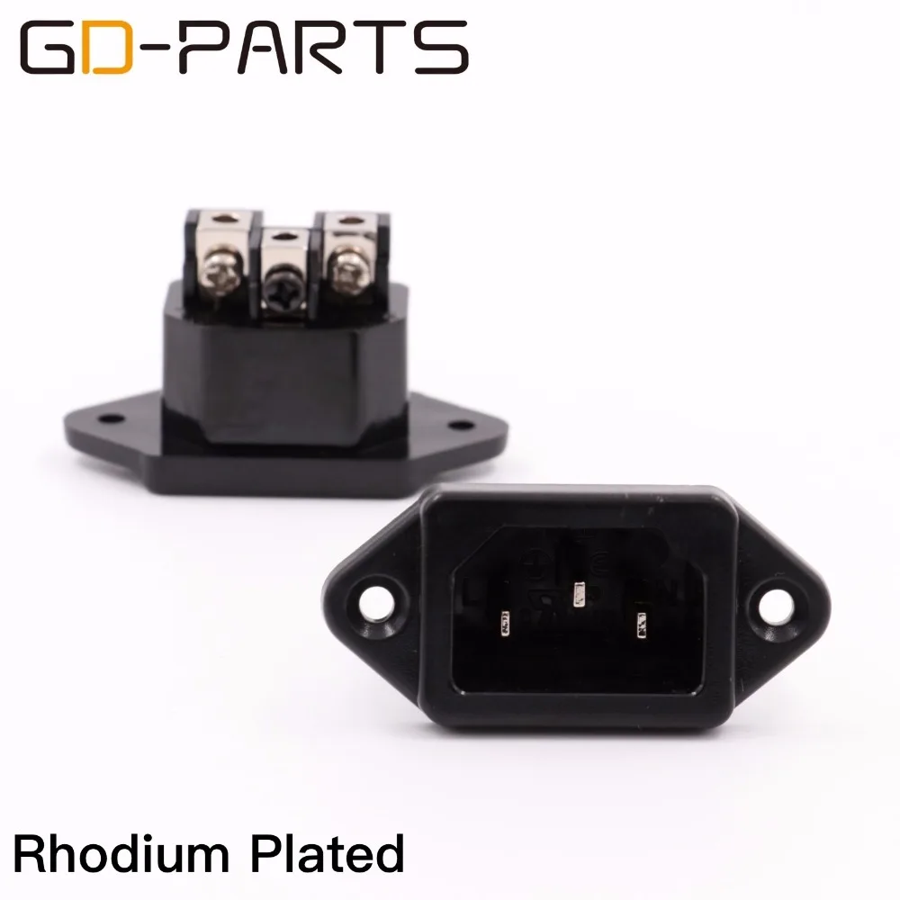 GD-PARTS IEC320 C14 3pin Мужской Разъем питания покрытие золотом и Родием Латунь шнур питания Входная розетка продается бесплатно