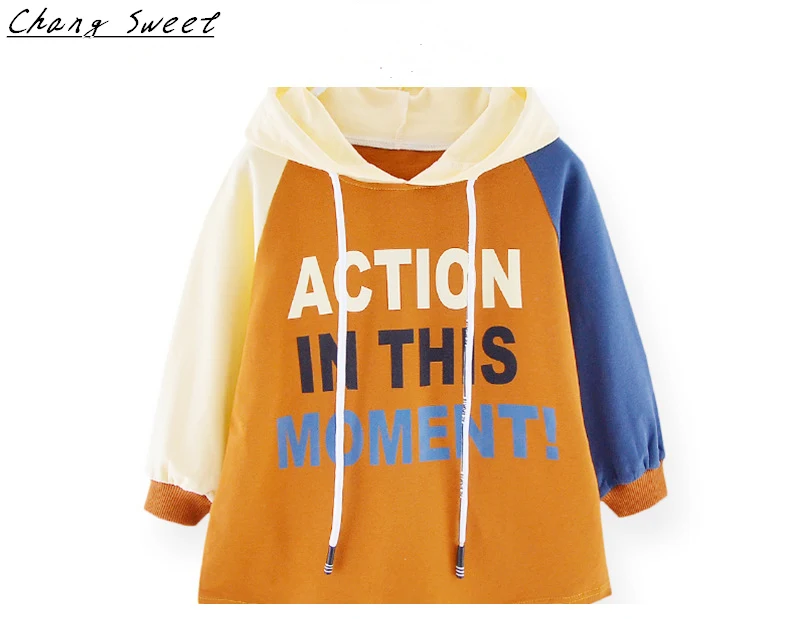

2019 new baby girl cartoon letter print dress girls fashion long hoodie dress pullover autumn and winter 1-5T