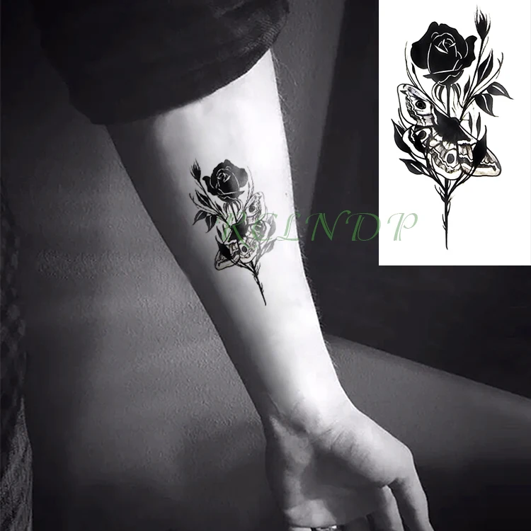 Waterproof Temporary Tattoo Sticker Rose Butterfly Fake Tatto Flash Tatoo Tatouage Wrist Foot Hand Arm For Girl Women Men Temporary Tattoos Aliexpress