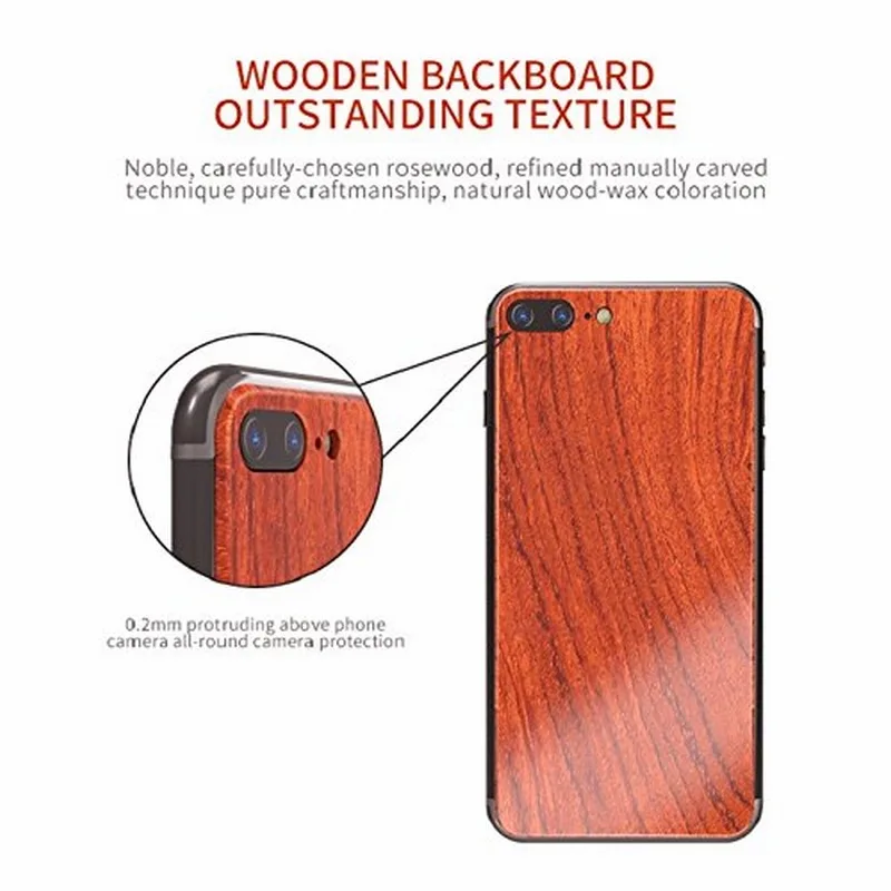 Portefeuille For iPhone 7 Wood Metal Case Aluminium Alloy Protective Bumper Case for Apple iPhone 8 Plus 6 6S Frame Accessories (6)