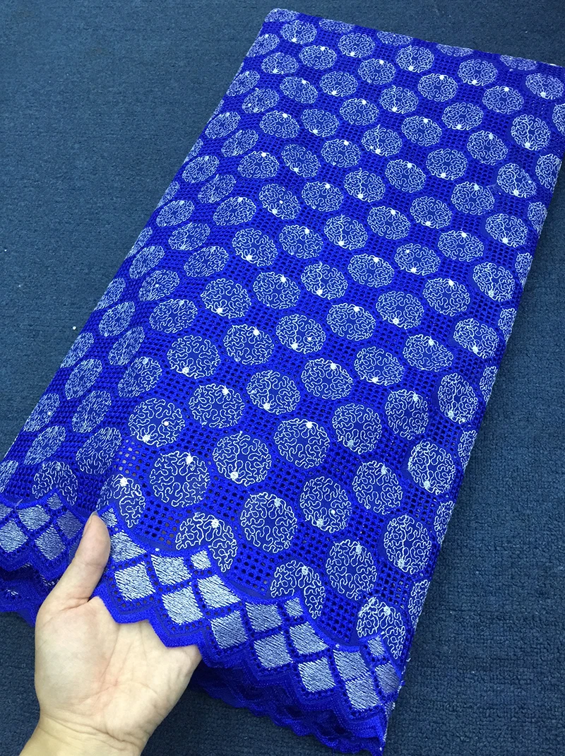 

Professional High Quality Swiss Voile Laces, African Swiss Voile Lace Fabric, Big Swiss Voile Lace In royal blue