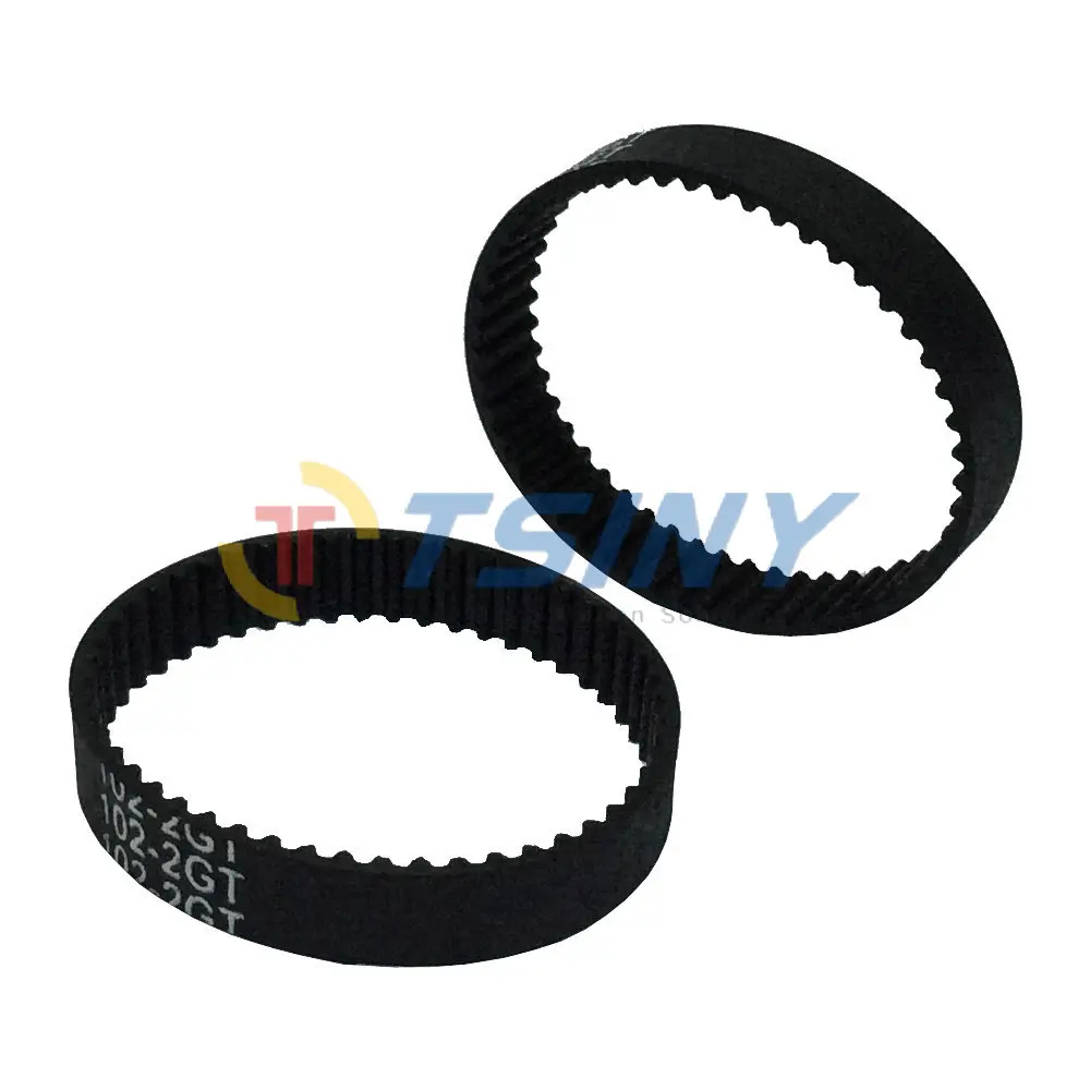 

POWGE GT2 Timing Belt L=102mm W=6mm 51 Teeth in Closed Loop Color Black Pack Of 10pcs