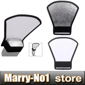

Wholesale Camera Flash Diffuser Softbox Silver and White Reflector for flash Light Can&n 580EX Nik&n SB-600 Pentax olympus