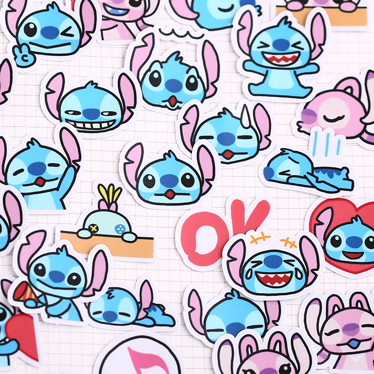 40pcs/pack ctue Handbook Stitch Avatar Sticker Korean Cartoon Line Expressions Decorative Material DIY craft photo album