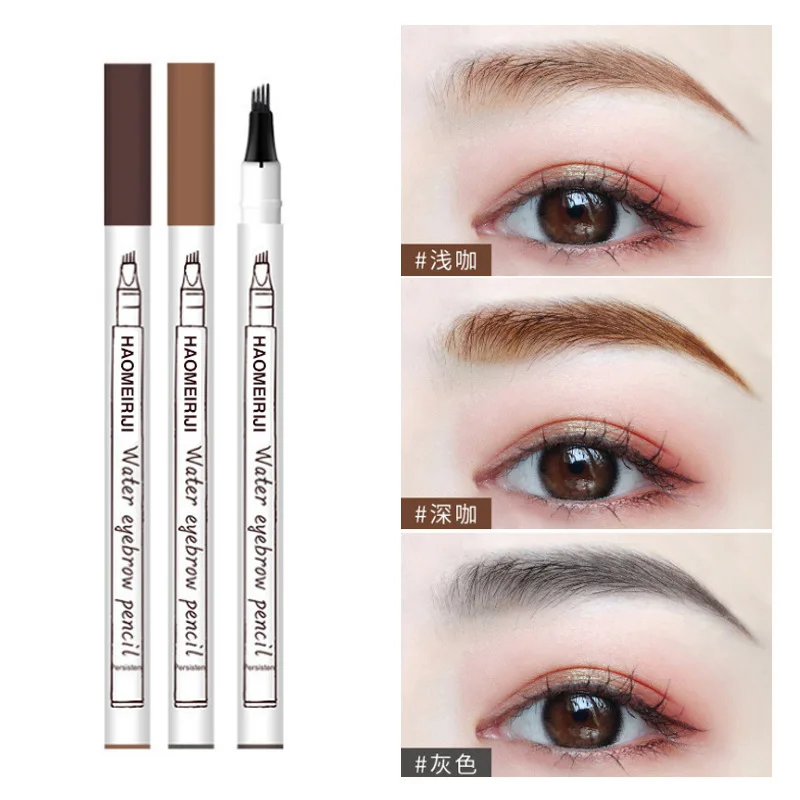 

hmrj Brand Four fork Eyebrow Pencil Easy to Draw Long-lasting Waterproof and Sweat-proof Water-based Liquid Eyebrow Pencil